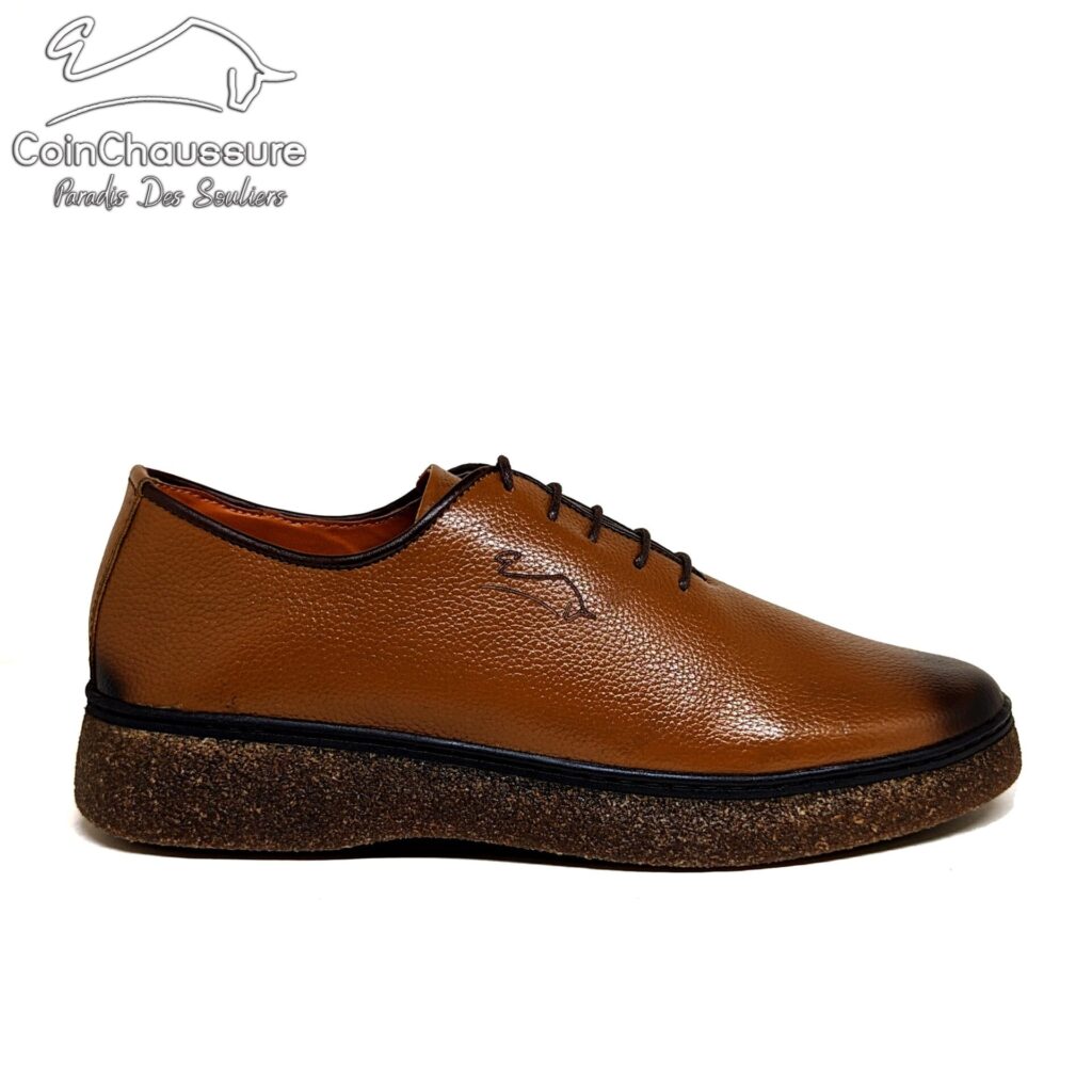 Smoothy sole cuir grenu Tabac